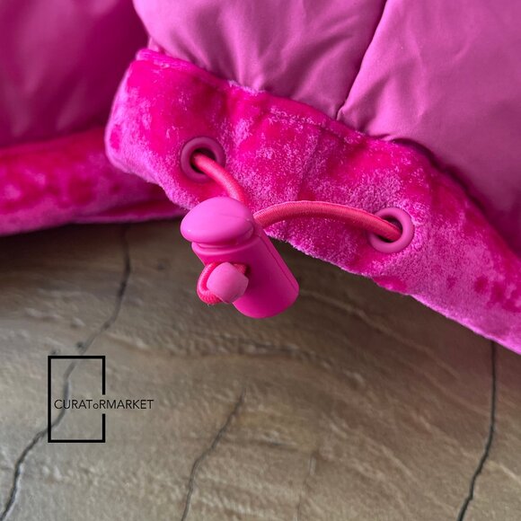 Vetements: RARE Pink Crushed Velvet Down Padded Puffer Unisex Jacket FW22 - Picture 7 of 16